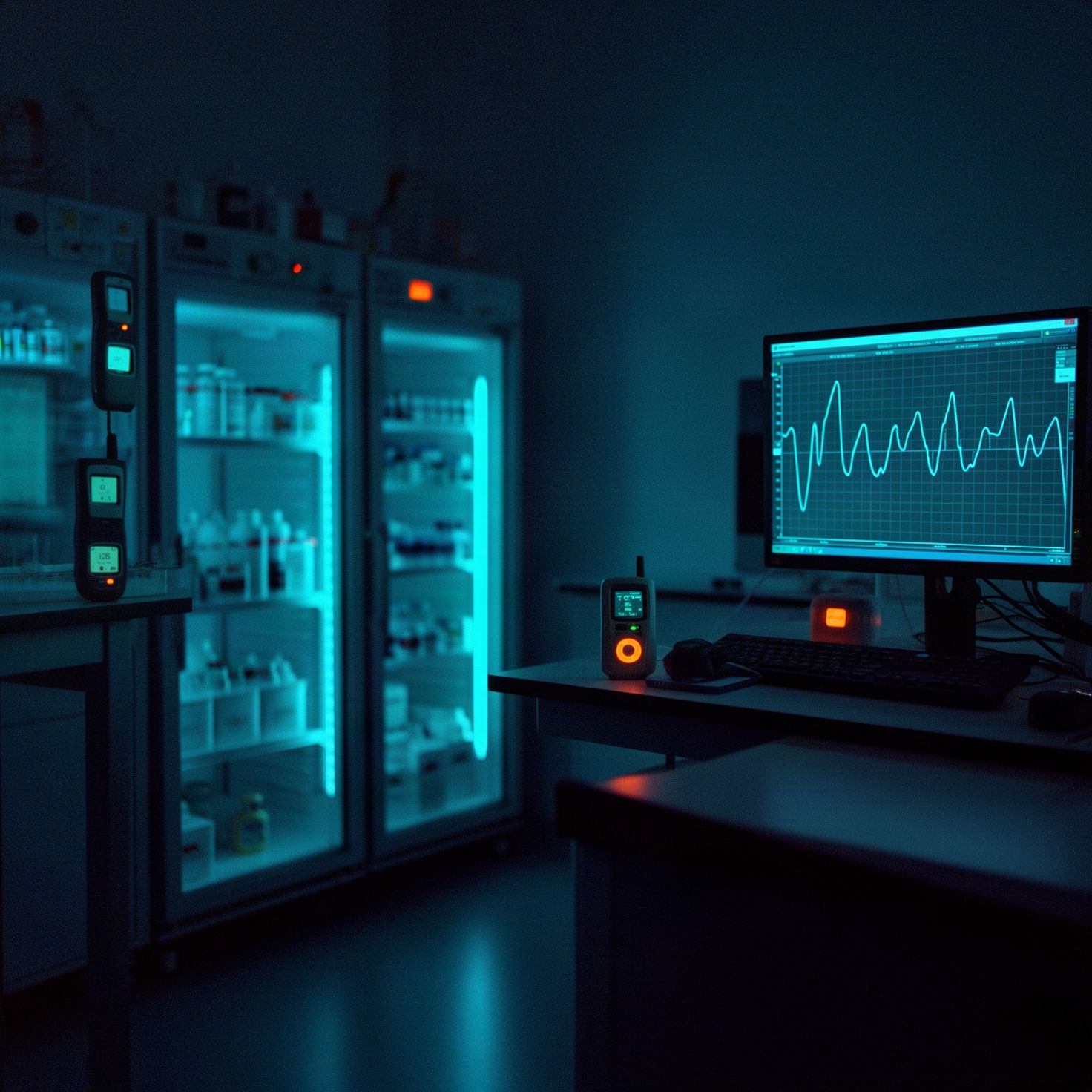 Laboratoire avec enregistreurs de température